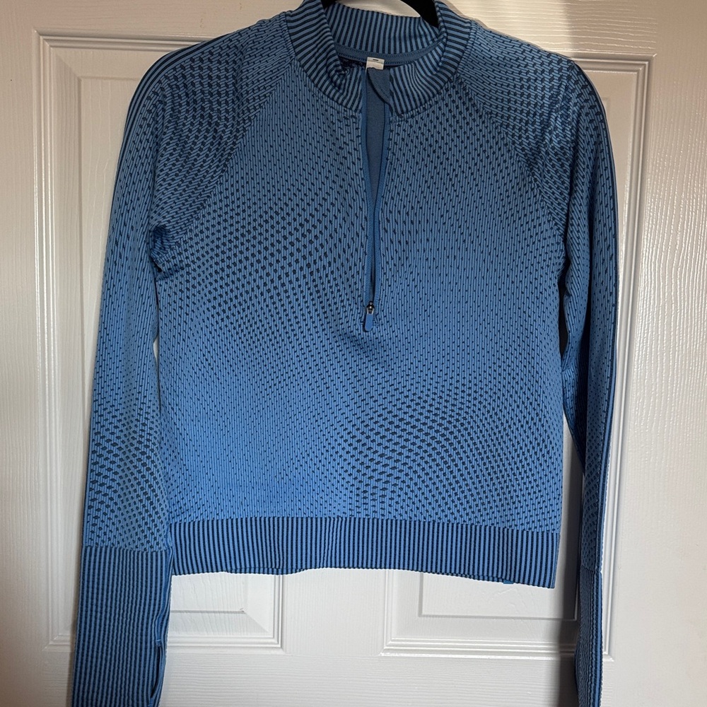 Lululemon Athletica Blue Textured Zip-Up